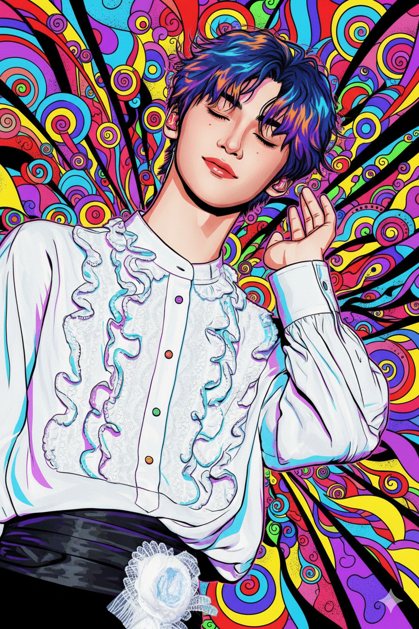 Cartoon with Stylized Background