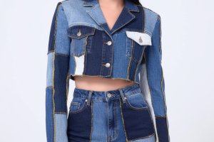 Outfit Made of Denim Patches
